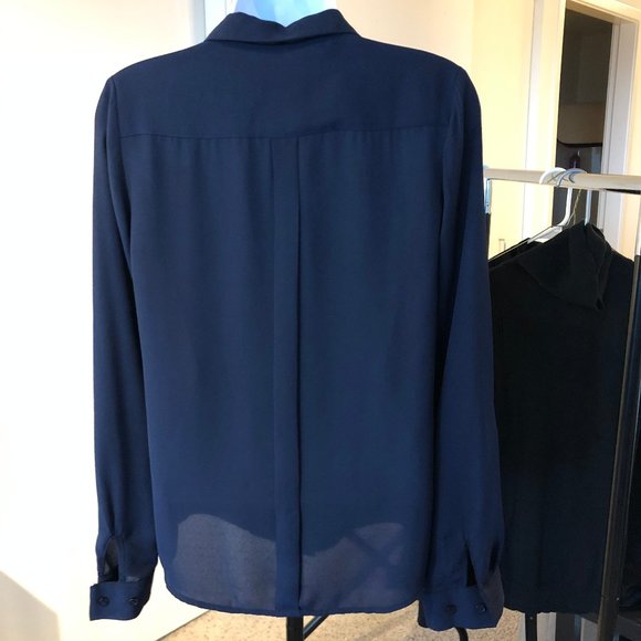 The Limited // Navy Blue Button Down Blouse - Picture 4 of 5